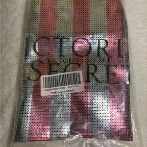 Vintage Victoria's Secret Black Friday 2015 Sequin Bling Stripes Tote Bag